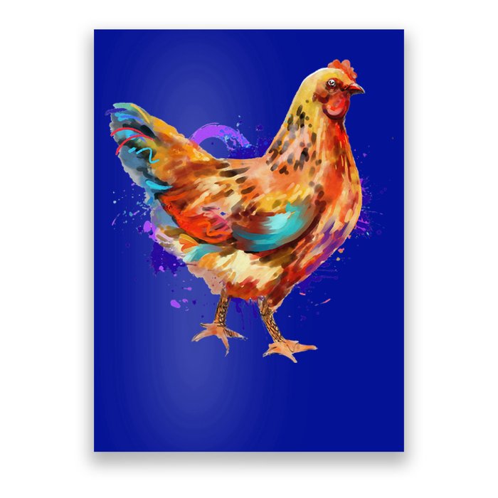 Chicken Art Colorful Funny Fowl Lovers Poster