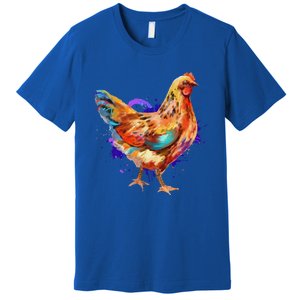 Chicken Art Colorful Funny Fowl Lovers Premium T-Shirt