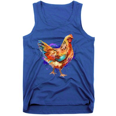 Chicken Art Colorful Funny Fowl Lovers Tank Top