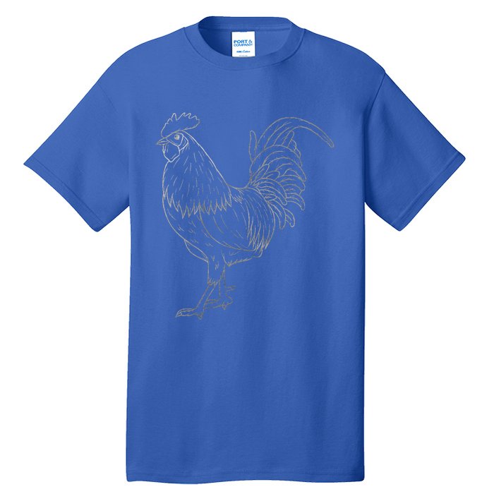 Chicken Art Colorful Rooster Funny Fowl Lovers Outfit Tall T-Shirt