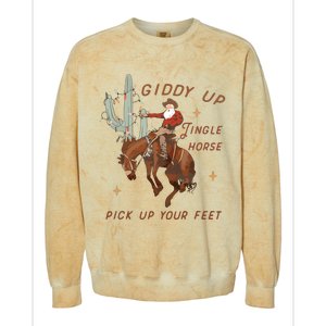 Cowboy And Cowgirl Christmas Howdy Country Colorblast Crewneck Sweatshirt