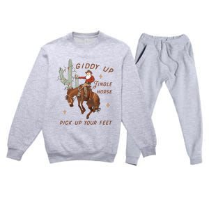 Cowboy And Cowgirl Christmas Howdy Country Premium Crewneck Sweatsuit Set