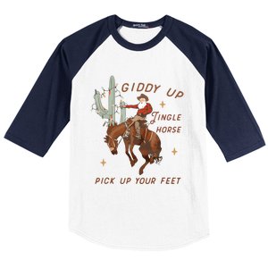 Cowboy And Cowgirl Christmas Howdy Country Baseball Sleeve Shirt