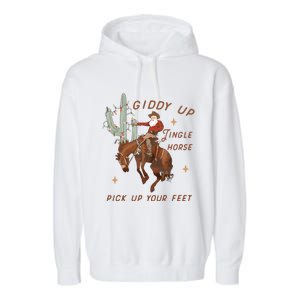 Cowboy And Cowgirl Christmas Howdy Country Garment-Dyed Fleece Hoodie