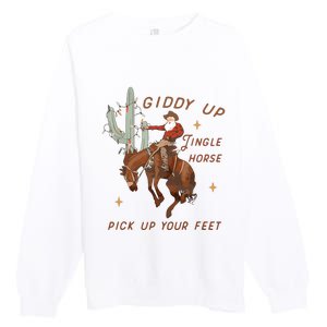 Cowboy And Cowgirl Christmas Howdy Country Premium Crewneck Sweatshirt