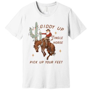 Cowboy And Cowgirl Christmas Howdy Country Premium T-Shirt