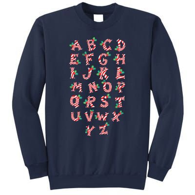 Christmas Alphabet Candy Cane Xmas Holiday Teacher Sweatshirt