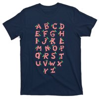 Christmas Alphabet Candy Cane Xmas Holiday Teacher T-Shirt