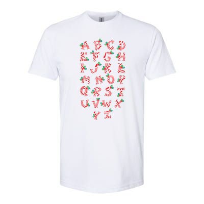 Christmas Alphabet Candy Cane Xmas Holiday Teacher Softstyle CVC T-Shirt