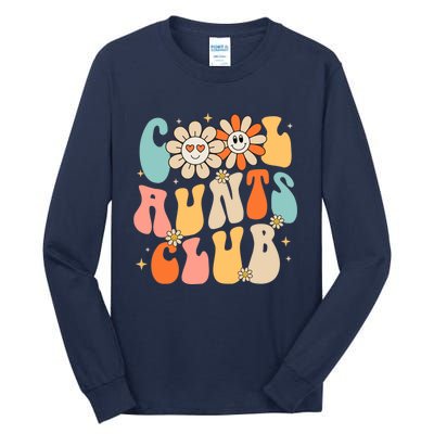 Cool Aunt Club Groovy Retro Funny Aunt Club Aunties Tall Long Sleeve T-Shirt