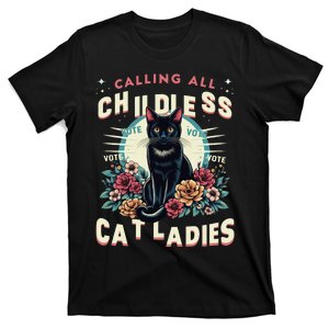 Calling All Childless Cat Ladies Kalama Harris Election 2024 T-Shirt