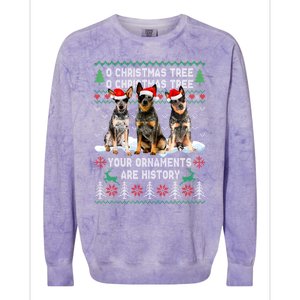 Cute Australian Cattle Dog Oh Christmas Tree Ugly Xmas Cute Gift Colorblast Crewneck Sweatshirt