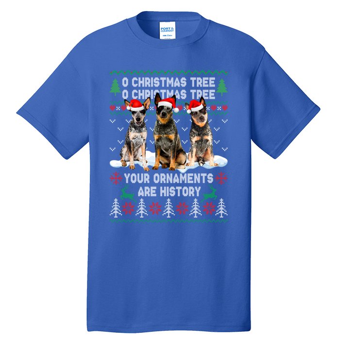 Cute Australian Cattle Dog Oh Christmas Tree Ugly Xmas Cute Gift Tall T-Shirt