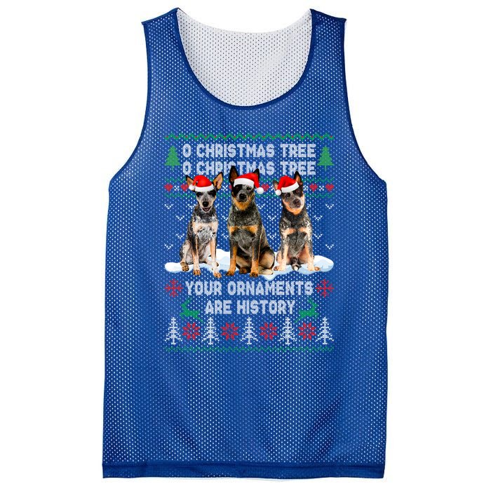 Cute Australian Cattle Dog Oh Christmas Tree Ugly Xmas Cute Gift Mesh Reversible Basketball Jersey Tank