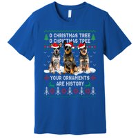 Cute Australian Cattle Dog Oh Christmas Tree Ugly Xmas Cute Gift Premium T-Shirt