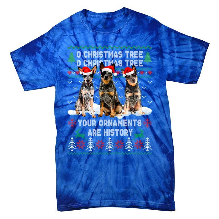 Cute Australian Cattle Dog Oh Christmas Tree Ugly Xmas Cute Gift Tie-Dye T-Shirt