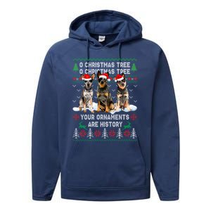 Cute Australian Cattle Dog Oh Christmas Tree Ugly Xmas Cute Gift Performance Fleece Hoodie