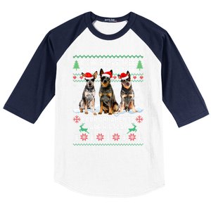 Cute Australian Cattle Dog Oh Christmas Tree Ugly Xmas Cute Gift Baseball Sleeve Shirt