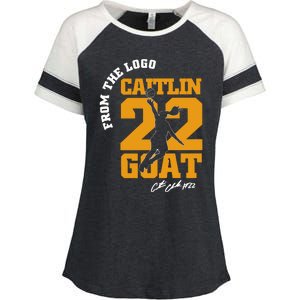 Clark And Clark From The Logo 22 Enza Ladies Jersey Colorblock Tee