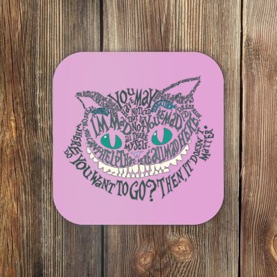 Cheshire Alice Cat We're All Mad Here Wonderland Gift Coaster