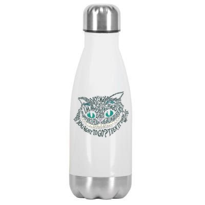 Cheshire Alice Cat We're All Mad Here Wonderland Gift Stainless Steel Insulated Water Bottle