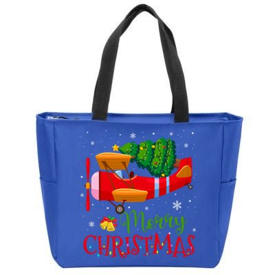 Christmas Airplane Christmas Tree Pilot Funny Ugly Meaningful Gift Zip Tote Bag