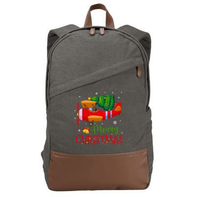 Christmas Airplane Christmas Tree Pilot Funny Ugly Meaningful Gift Cotton Canvas Backpack