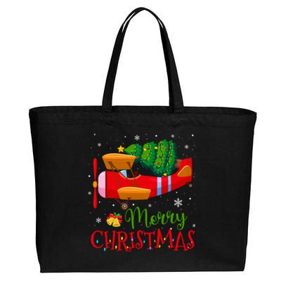 Christmas Airplane Christmas Tree Pilot Funny Ugly Meaningful Gift Cotton Canvas Jumbo Tote