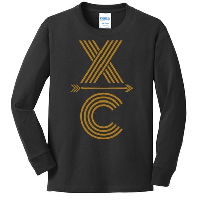 Cx A Cross Country Running Design Kids Long Sleeve Shirt