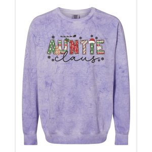 Christmas Auntie Claus Xmas Pajamas Aunt Announcet Gift Colorblast Crewneck Sweatshirt