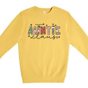 Christmas Auntie Claus Xmas Pajamas Aunt Announcet Gift Premium Crewneck Sweatshirt