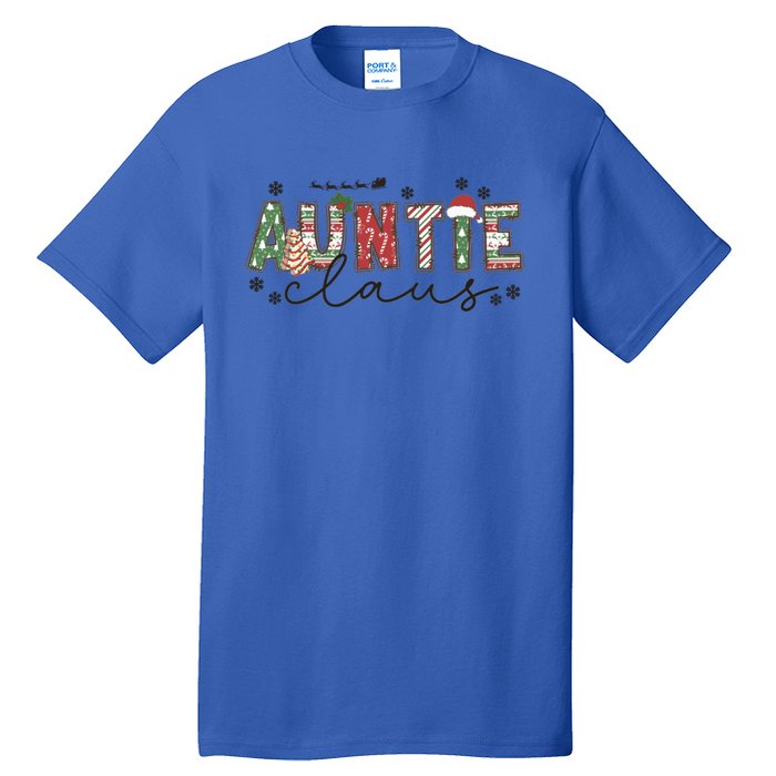 Christmas Auntie Claus Xmas Pajamas Aunt Announcet Gift Tall T-Shirt