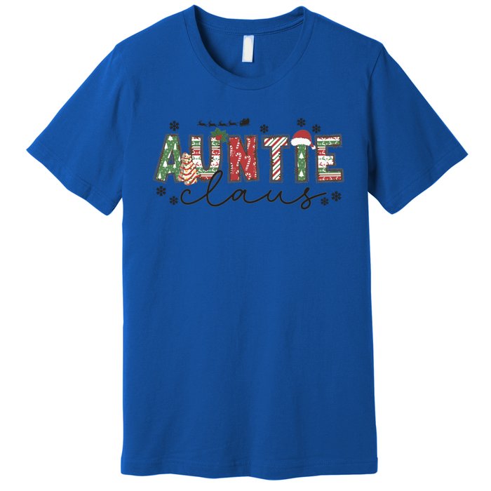 Christmas Auntie Claus Xmas Pajamas Aunt Announcet Gift Premium T-Shirt