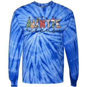 Christmas Auntie Claus Xmas Pajamas Aunt Announcet Gift Tie-Dye Long Sleeve Shirt