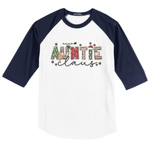 Christmas Auntie Claus Xmas Pajamas Aunt Announcet Gift Baseball Sleeve Shirt