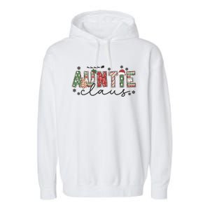 Christmas Auntie Claus Xmas Pajamas Aunt Announcet Gift Garment-Dyed Fleece Hoodie