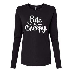 Cute And Creepy Halloween Funny Womens Cotton Relaxed Long Sleeve T-Shirt