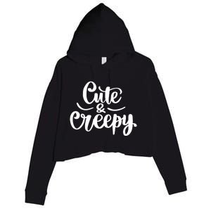 Cute And Creepy Halloween Funny Crop Fleece Hoodie