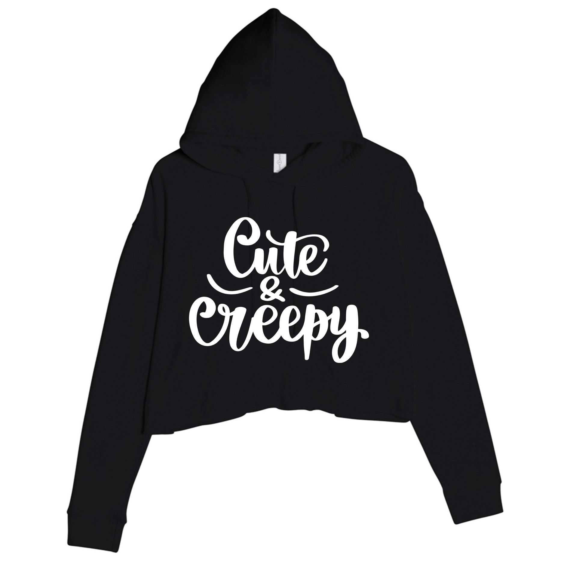 Cute And Creepy Halloween Funny Crop Fleece Hoodie