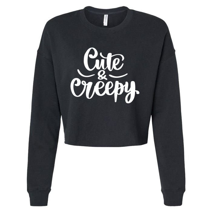 Cute And Creepy Halloween Funny Cropped Pullover Crew