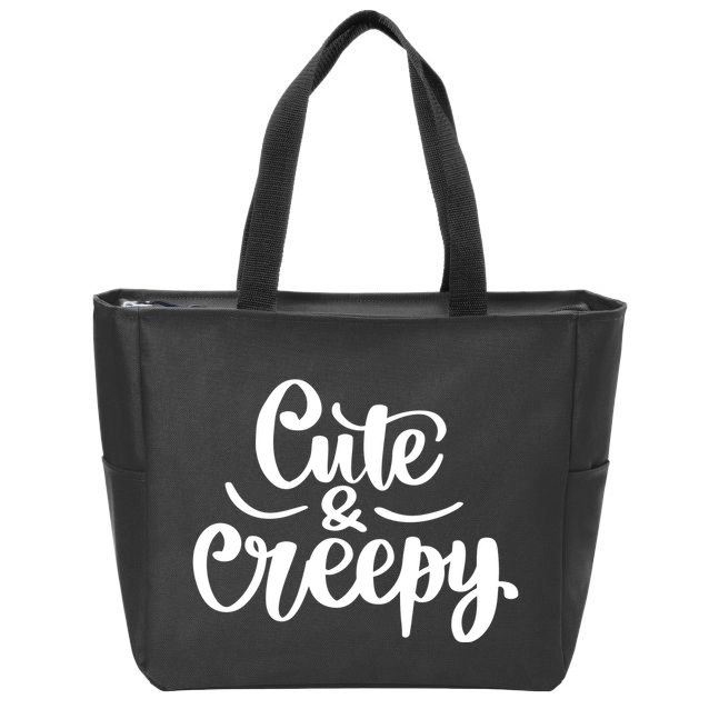 Cute And Creepy Halloween Funny Zip Tote Bag