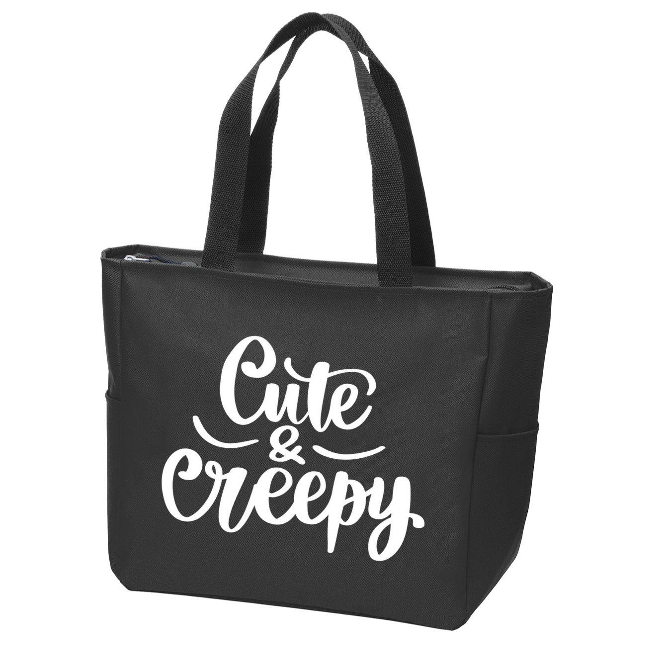 Cute And Creepy Halloween Funny Zip Tote Bag