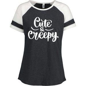 Cute And Creepy Halloween Funny Enza Ladies Jersey Colorblock Tee