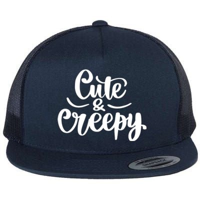 Cute And Creepy Halloween Funny Flat Bill Trucker Hat