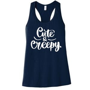 Cute And Creepy Halloween Funny Women's Racerback Tank