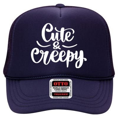 Cute And Creepy Halloween Funny High Crown Mesh Back Trucker Hat