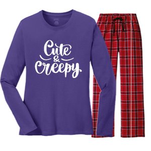 Cute And Creepy Halloween Funny Women's Long Sleeve Flannel Pajama Set 