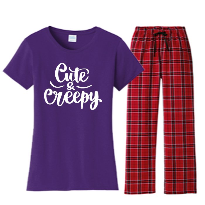 Cute And Creepy Halloween Funny Women's Flannel Pajama Set