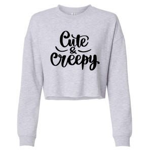 Cute And Creepy Halloween Funny Cropped Pullover Crew