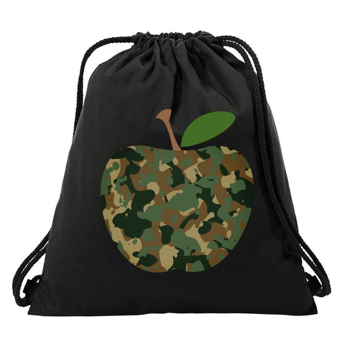 Camouflage Apple Drawstring Bag
